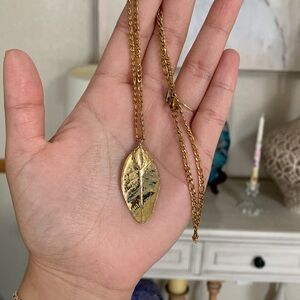 Gold Leaf Pendant Necklace